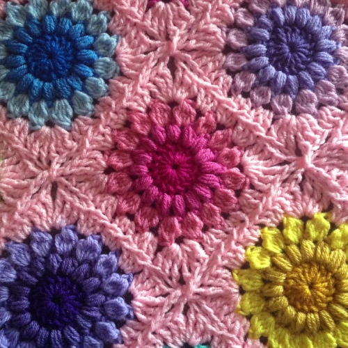 Sunburst Flower crochet blanket pattern